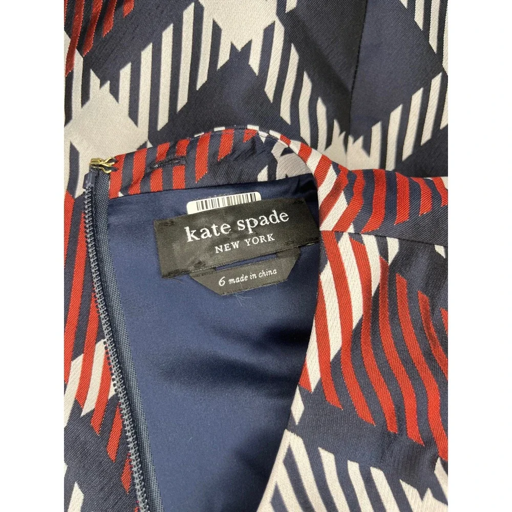 Kate Spade Jumbo Plaid Mini Dress Detachable Pearl‎ Collar Size 6 - Picture 6 of 6